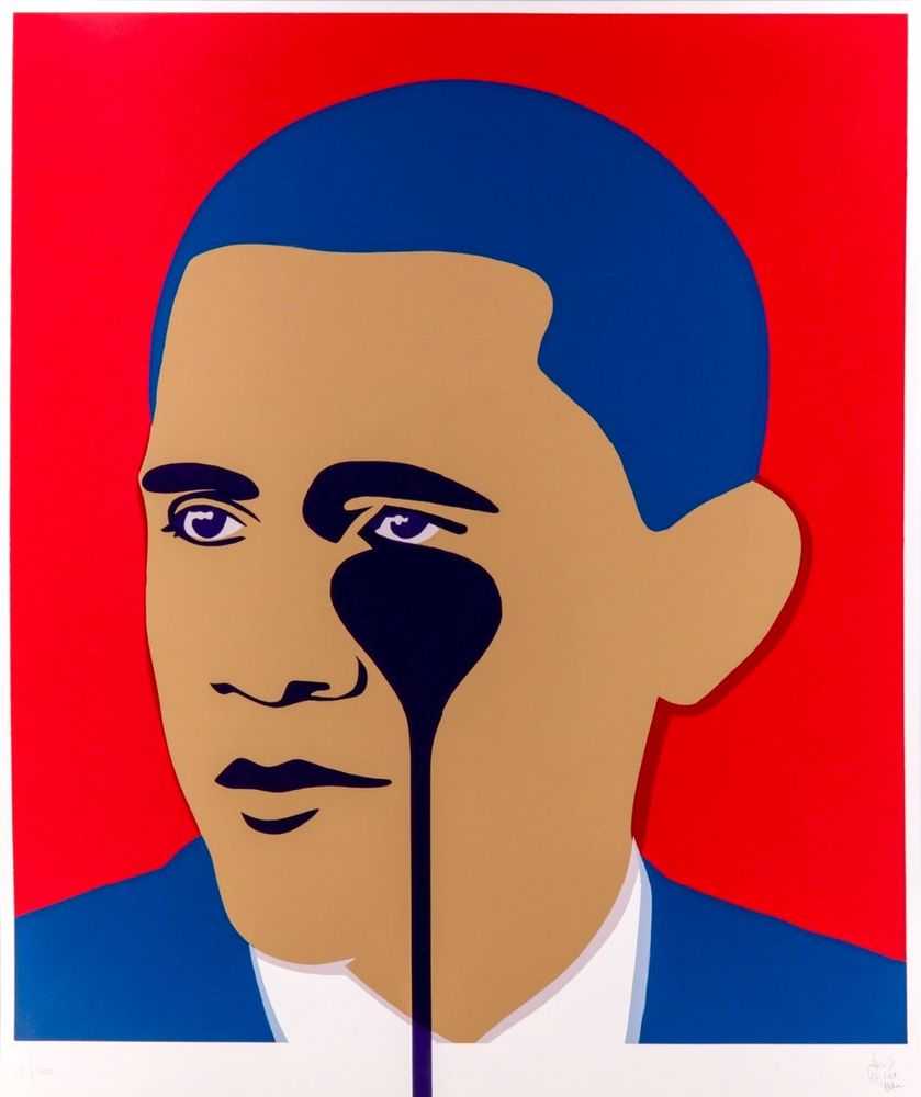 Pure Evil, ‘Crying Obama (Red)’, 14-03-2016, Print, 5 Colour Screenprint on 330gsm Fedrigoni Paper, Self-released, Numbered