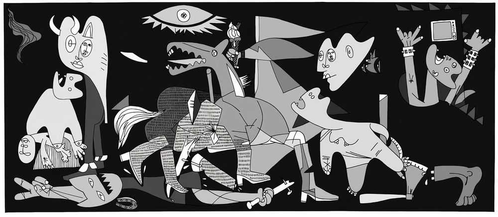 Pure Evil, ‘Guernica (Black & Grey Small)’, 19-04-2007, Print, Pigment on Hannemuhle 308 gram archival paper, Self-released, Numbered