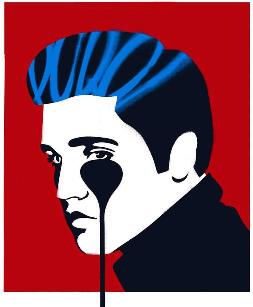 Pure Evil, ‘Pure Elvis (Red / Blue)’, 20-12-2015, Print, 4 Colour Screenprint on 330gsm Fedrigoni Paper, Self-released, Numbered