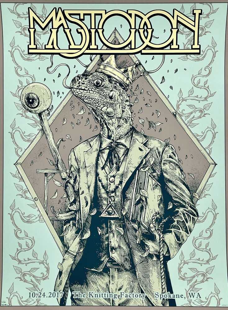 Raf The Might, ‘Mastodon Poster (Spokane, 2017) (AP)’, 2017, Print, Five-color screen print on Speckletone French Construction paper, null, Numbered