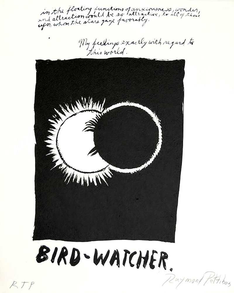 Raymond Pettibon, ‘Untitled (Bird - Watcher)’, 2018, Print, Lithograph, Brooke Alexander, Numbered