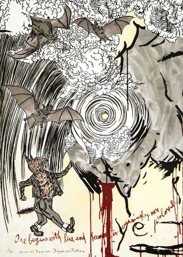 Raymond Pettibon, ‘Untitled (Once begin with line ...)’, 2021, Print, Lithograph, Knust Kunz Gallery, Numbered