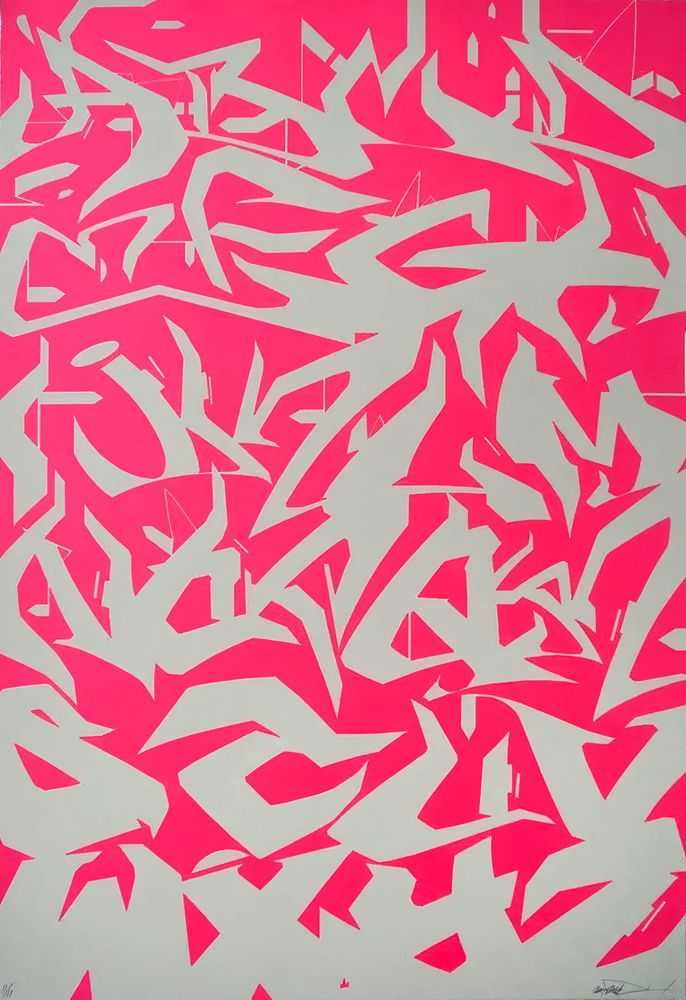 Remi Rough, ‘Alphabet Aerobics (Pink and Grey)’, 2015, Print, 2 colour screen print on somerset satin 300gsm paper, Self-released, Numbered