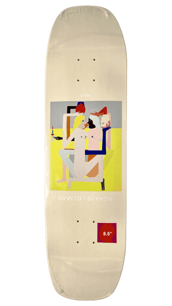 Richard Colman, ‘2 Figures Skatedeck’, 2021, Collectible, Archival pigment print transfer on cold-pressed steep natural skateboard deck (UMA 8.6-inch Headroom shape), null, Numbered