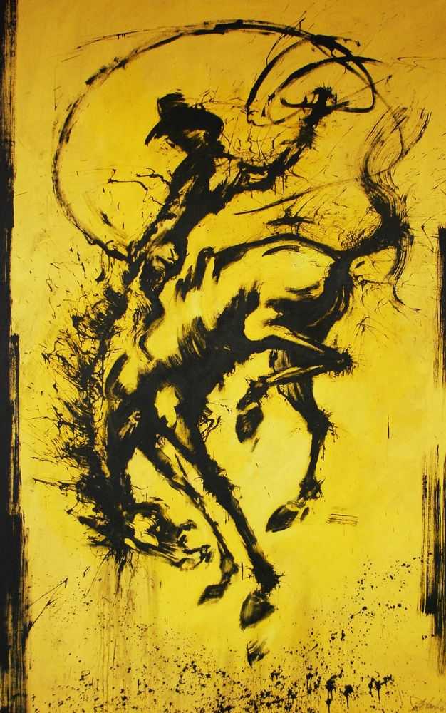 Richard Hambleton, ‘Horse & Rider (Yellow / Black)’, 2015, Print, Pigment print on aluminium Dibond mount, null, Numbered
