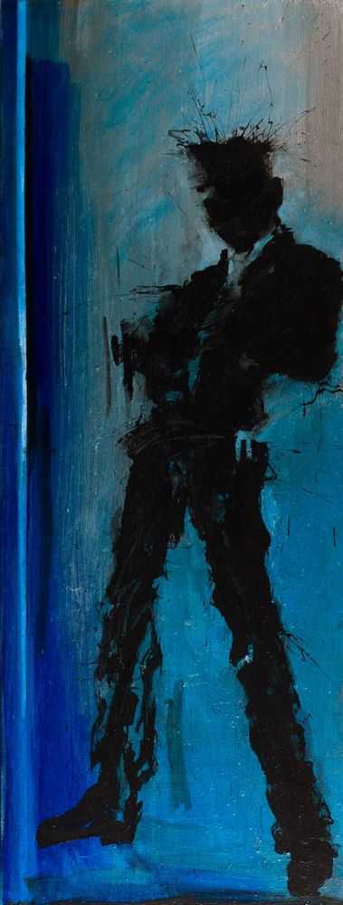 Richard Hambleton, ‘Standing Shadow - Blue’, 2018, Print, Fine art print on hahnemuhle Photo Rag 308gsm, null, Numbered