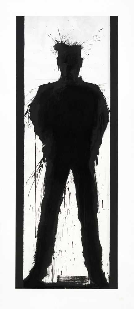 Richard Hambleton, ‘Standing Shadowman Black and White’, 2021, Print, Seven colour silkscreen on torn edged Somerset Satin 410gsm, Castle Fine Art, Numbered