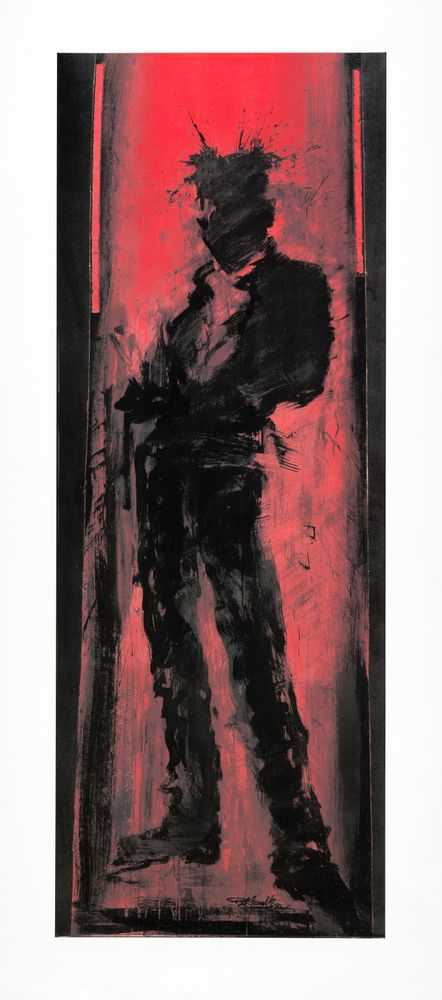 Richard Hambleton, ‘Standing Shadowman Red’, 2021, Print, Seven colour silkscreen on torn edged Somerset Satin 410gsm, Castle Fine Art, Numbered