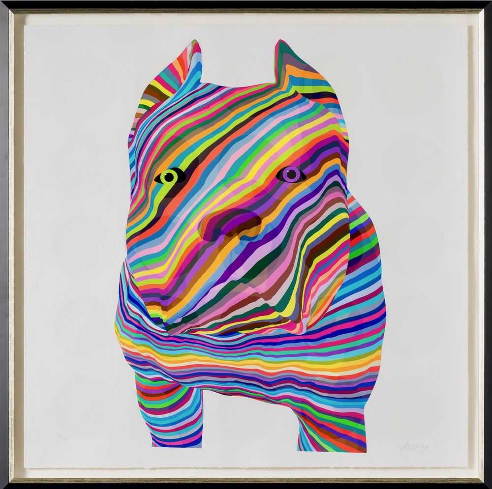 Richard Levine, ‘Pit Bull’, 2024, Print, Giclee and Silkscreen on Paper, Castle Fine Art, Numbered, Framed