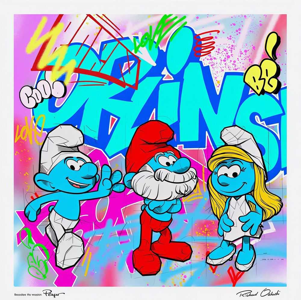 Richard Orlinski, ‘The Smurfs’, 2025, Print, Fine Art Paper Print, null, 