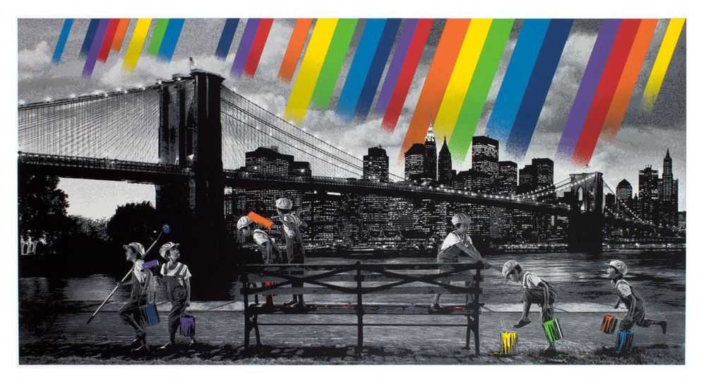 Roamcouch, ‘Brooklyn Bridge (Mono)’, 27-06-2014, Print, 20 Colour Screenprint, UTB NYC, Numbered