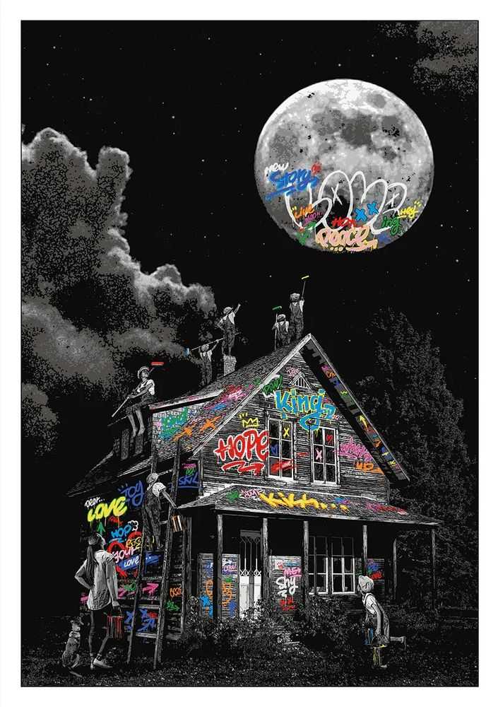 Roamcouch, ‘Moon Child’, 10-09-2020, Print, 17 color screen print, Bottleneck Gallery, Numbered