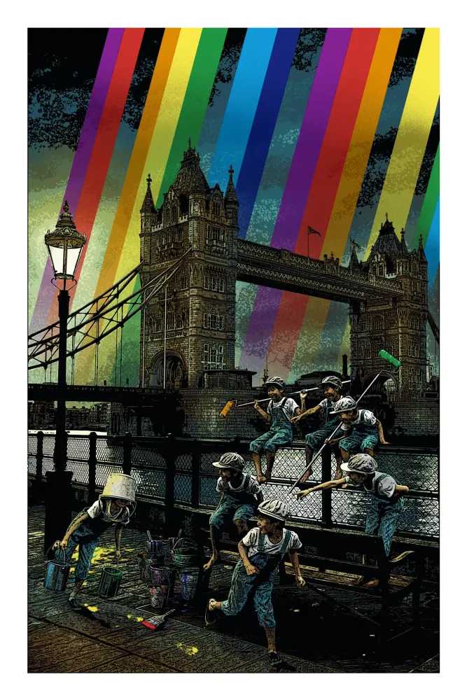 Roamcouch, ‘Tower Bridge’, 12-12-2019, Print, 30 color screen print, Bottleneck Gallery, Numbered