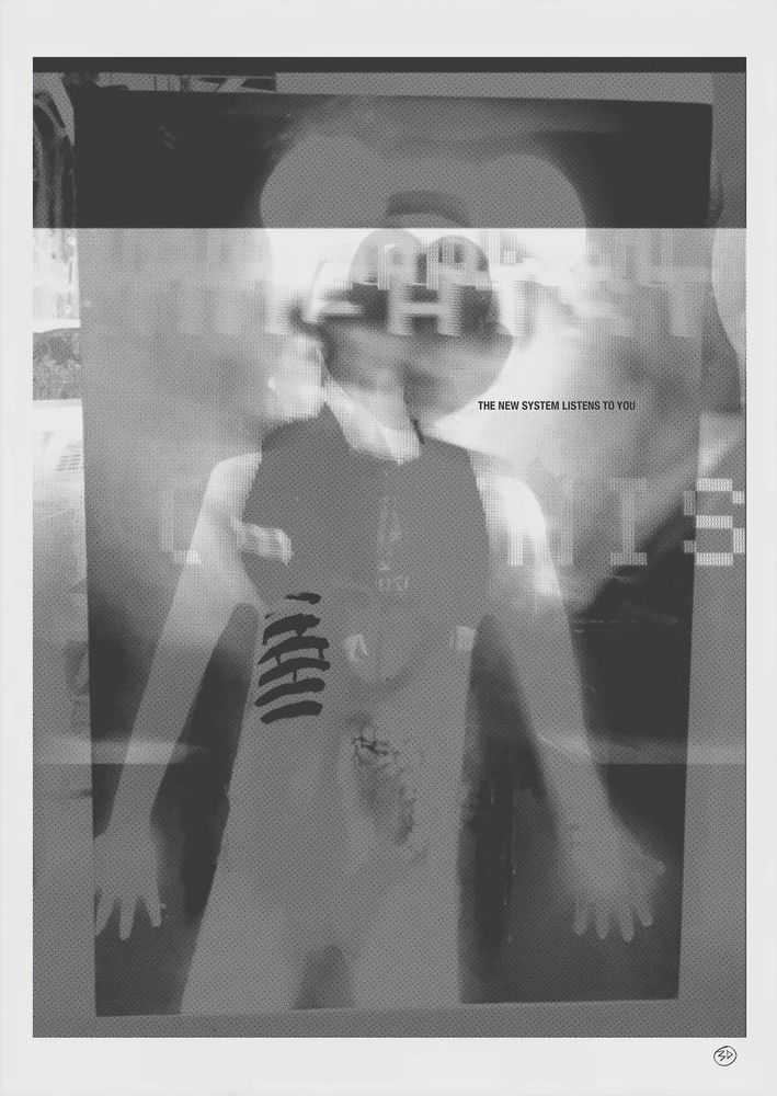 Robert Del Naja, ‘The New System Listens to You’, 2024, Print, Monochrome screenprint on wove, null, Numbered