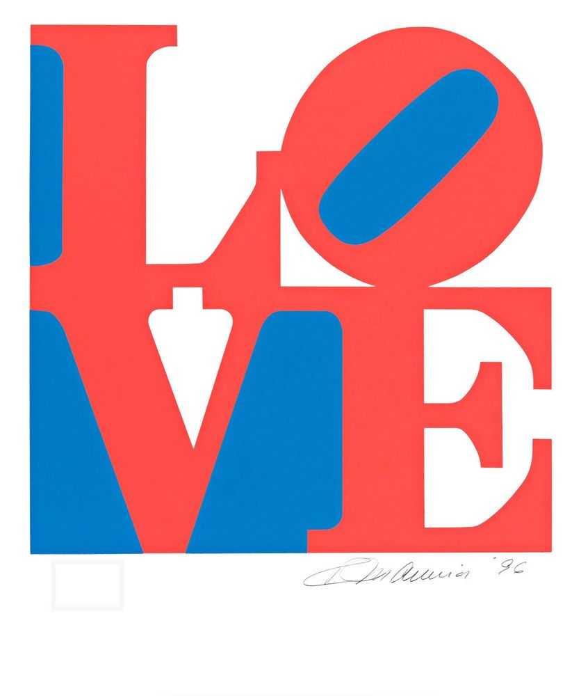 Robert Indiana, ‘The Book of Love (Red, White, and Blue)’, 1996, Print, Colour serigraph on ANW Crestwood Museum Edition paper, American Image Editions, Numbered