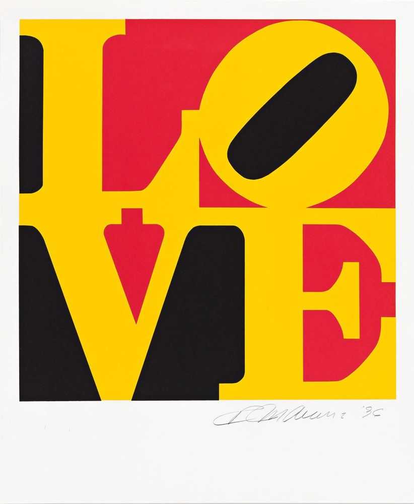 Robert Indiana, ‘The Book of Love (Red, Yellow and Black)’, 1996, Print, Colour serigraph on ANW Crestwood Museum Edition paper, American Image Editions, Numbered