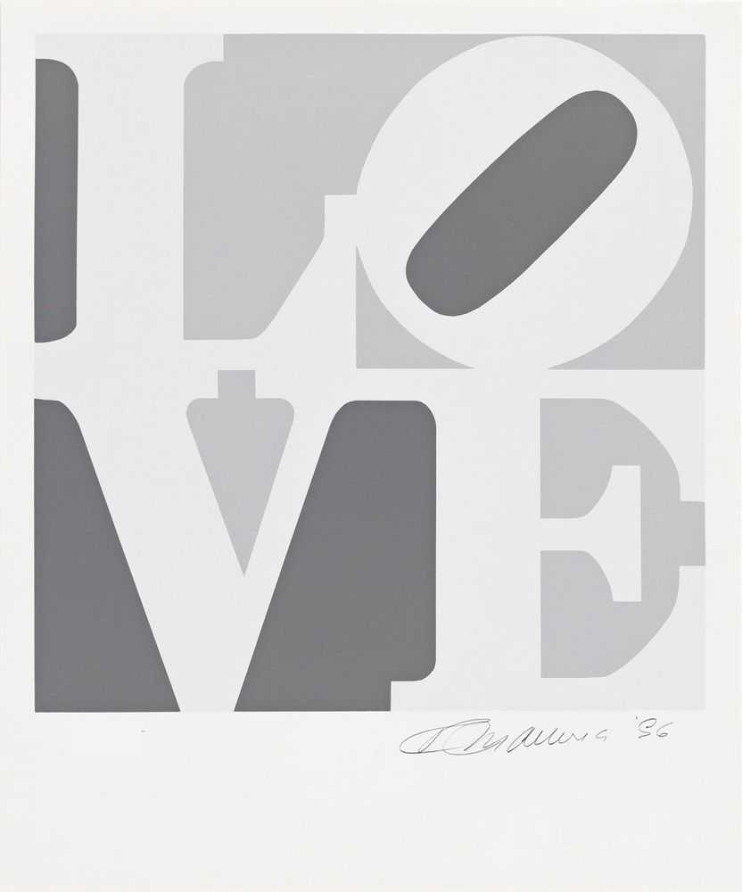 Robert Indiana, ‘The Book of Love (White, and Grey)’, 1996, Print, Colour serigraph on ANW Crestwood Museum Edition paper, American Image Editions, Numbered