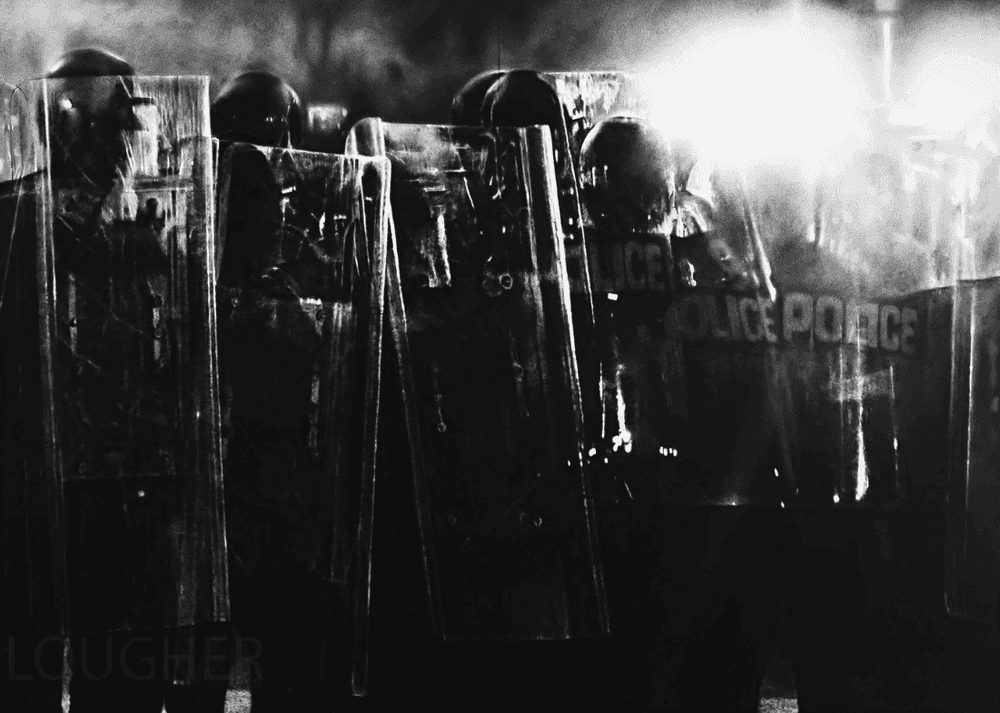 Robert Longo, ‘Riot Cops’, 2017, Print, 4 Ditone prints on Hahnemuehle Photo Rag Ultra Smooth 305g, Hatje Cantz, Numbered