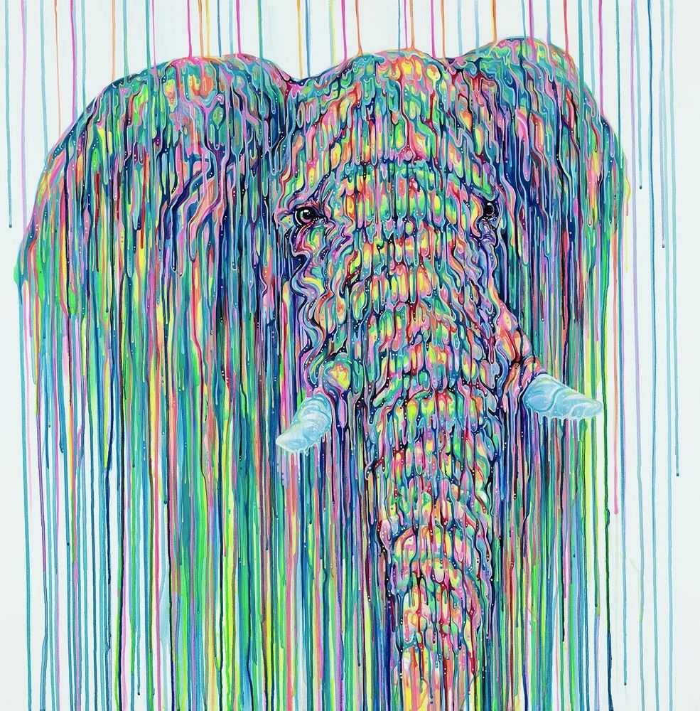 Robert Oxley, ‘Hathi’, 2020, Print, Hand-Embellished boxed canvas, Castle Fine Art, Numbered