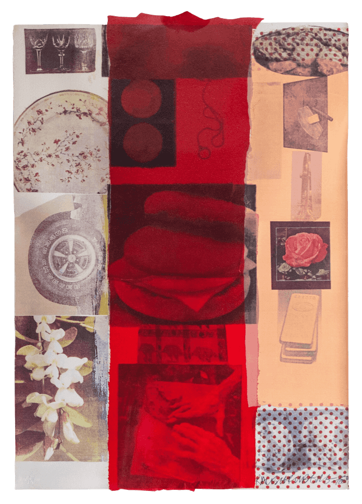 Robert Rauschenberg, ‘Flirt’, 1979, Print, Screenprint with collage on wove paper, Institute of Contemporary Art, Philadelphia, Dated