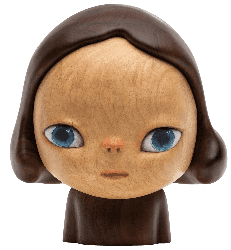 Roby Dwi Antono, ‘CLEMENTINE’, 2023, Sculpture, Walnut and beech wooden sculpture with acrylic hand painted additions on the eyes, lips and nose, Avant Arte, Numbered