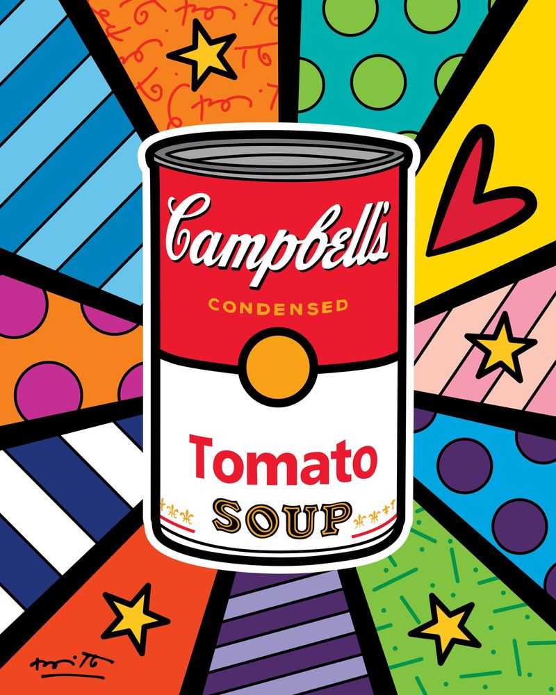 Romero Britto, ‘Campbell's Soup’, 2021, Print, Digital print on canvas with BRITTO®️ Diamond Dust hand embellishments, BRITTO®️ Studios, Handfinished