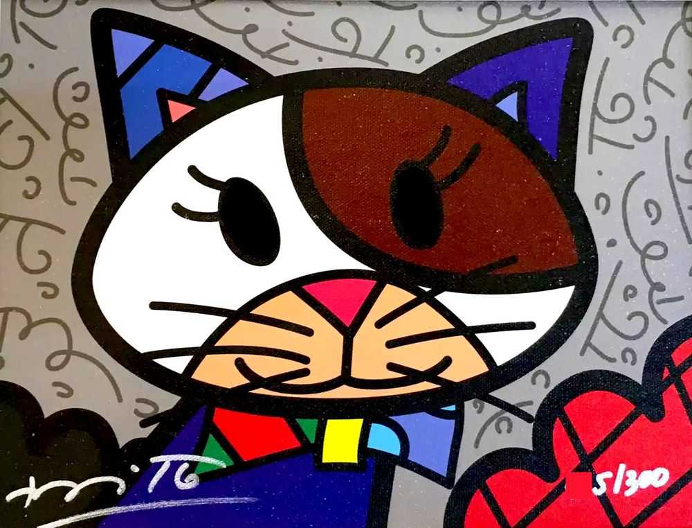 Romero Britto, ‘Cat’, 2018, Print, Limited Edition Serigraph on Canvas, null, 