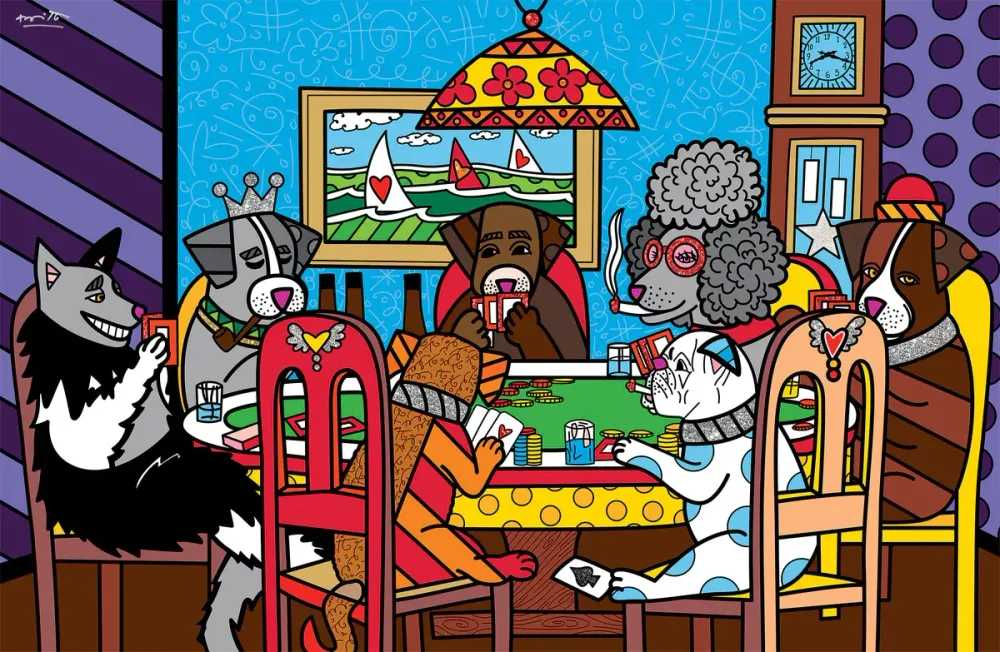 Romero Britto, ‘Game Night’, 2022, Print, Digital print on canvas with BRITTO®️ Diamond Dust hand embellishments, BRITTO®️ Studios, Handfinished