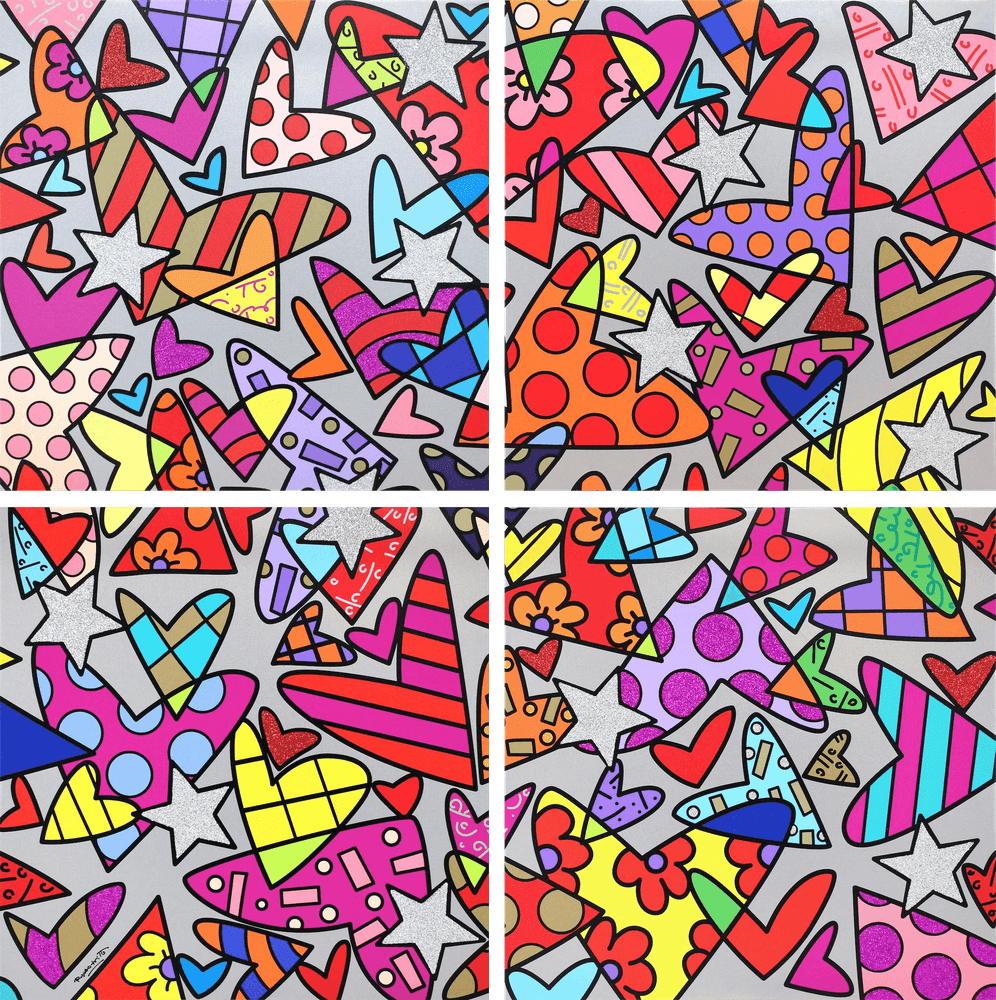 Romero Britto, ‘Huge (Master Polyptch)’, 2022, Print, Digital print on canvas with BRITTO®️ Diamond Dust hand embellishments, BRITTO®️ Studios, Handfinished