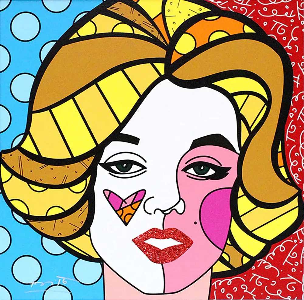 Romero Britto, ‘Marilyn’, 2022, Print, Digital print on canvas with BRITTO®️ Diamond Dust hand embellishments, BRITTO®️ Studios, Handfinished