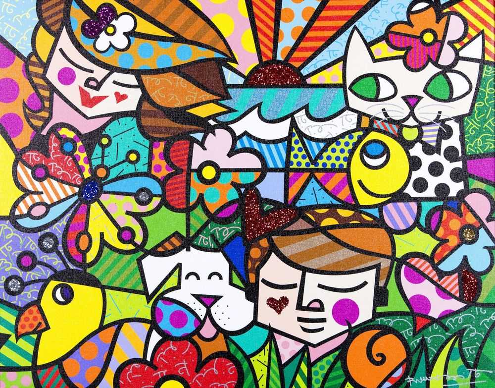 Romero Britto, ‘Nature in Harmony’, 2022, Print, Digital print on canvas with BRITTO®️ Diamond Dust hand embellishments, BRITTO®️ Studios, Handfinished