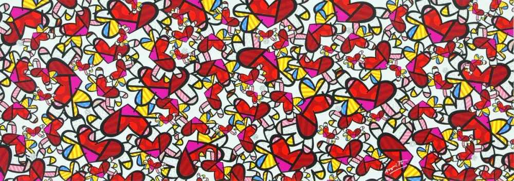 Romero Britto, ‘So Much Love’, 2022, Print, Digital print on canvas with BRITTO®️ Diamond Dust hand embellishments, BRITTO®️ Studios, Handfinished