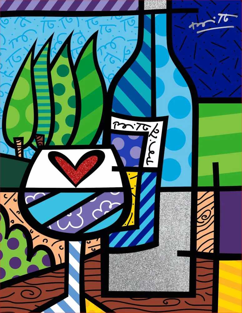 Romero Britto, ‘To a Good Life’, 2021, Print, Digital print on canvas with BRITTO®️ Diamond Dust hand embellishments, BRITTO®️ Studios, Handfinished