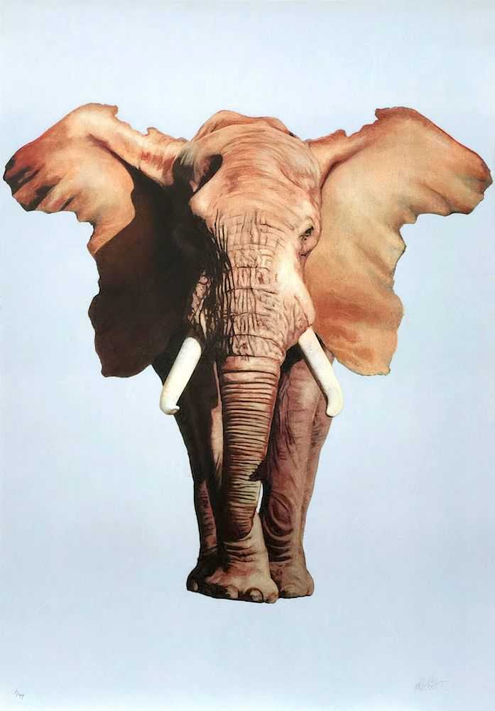 Ron English, ‘African Elephant’, 22-09-2015, Print, 6 Colors lithograph on 270gsm BFK Rives, Print Them All, Numbered