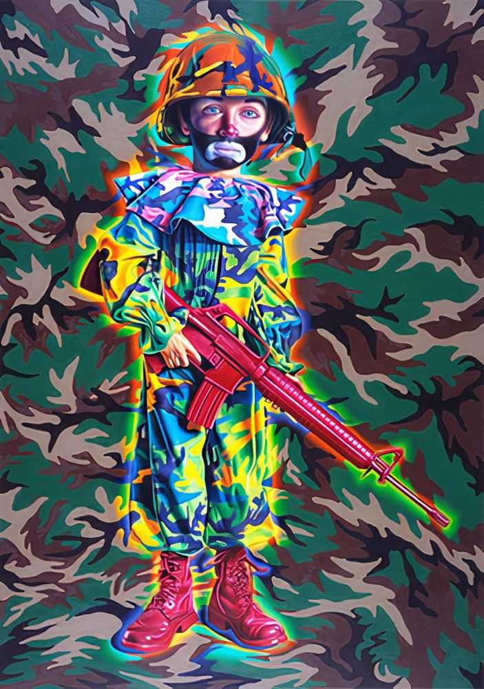 Ron English, ‘Camo Tramp Boy’, 06-06-2008, Print, Serigraph 320gsm Coventry rag , 36 Colours/separtations, Hand Separated / Hand-Pulled, Jet Set Graffiti, Numbered