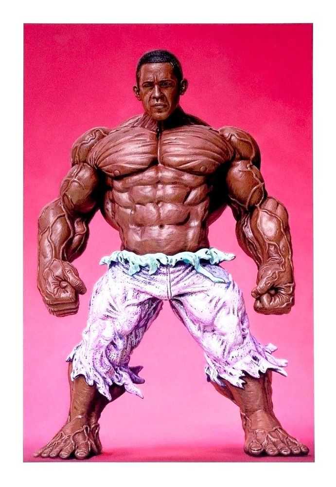 Ron English, ‘Obama Hulk’, 07-06-2012, Print, Pigment print on acid-free cotton rag, Static Medium, Numbered