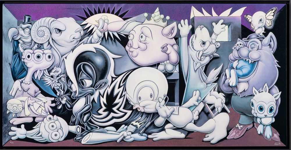 Ron English, ‘Punk Skunk Guernica’, 2024, Print, Fine Art Print, Castle Fine Art, Numbered, Framed