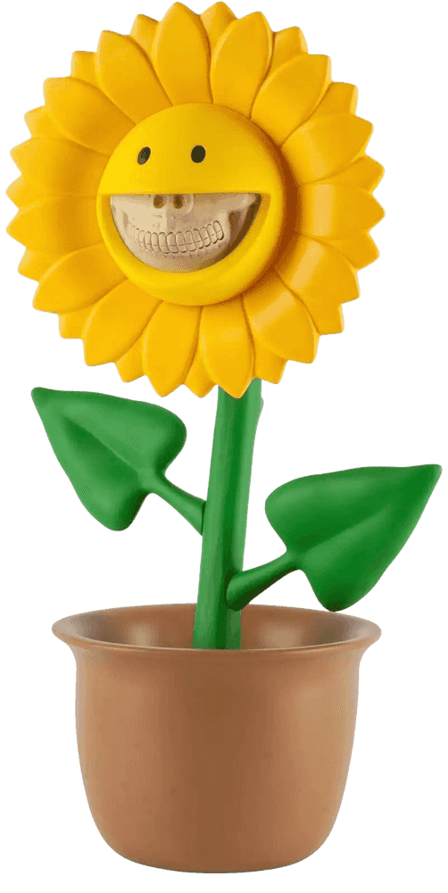 Ron English, ‘Sun Flower Sculpture - Grin’, 19-03-2017, Sculpture, Mixed media , steel reinforced, vinyl, metal, JPS Gallery, Numbered