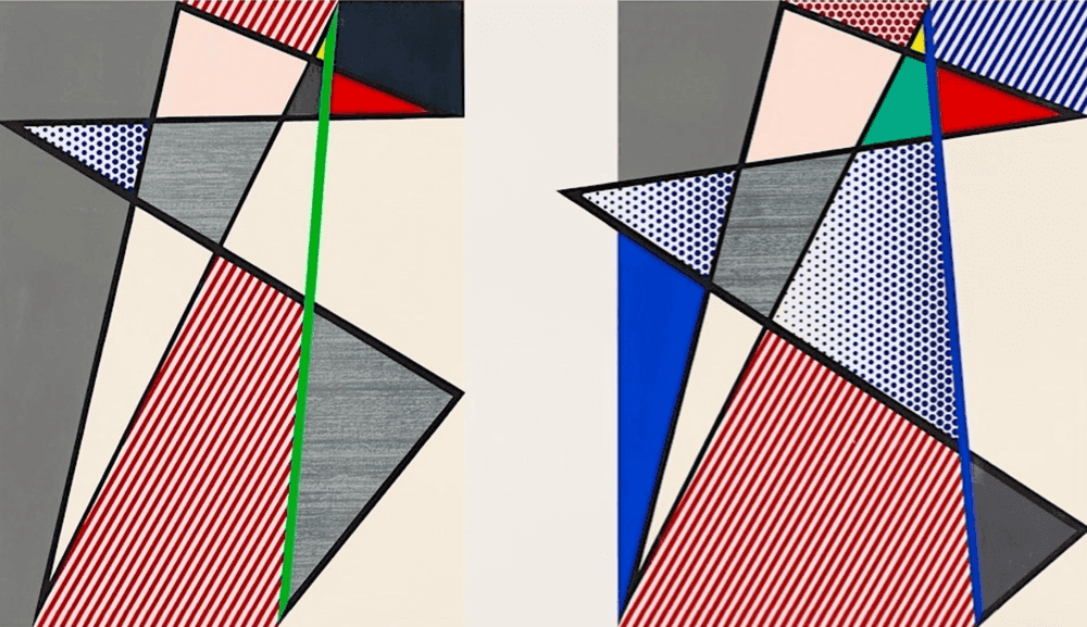 Roy Lichtenstein, ‘Imperfect Diptych’, 1988, Print, Woodcut and screenprint and collage on Archivart 4-ply Museum Board, null, Numbered, Dated