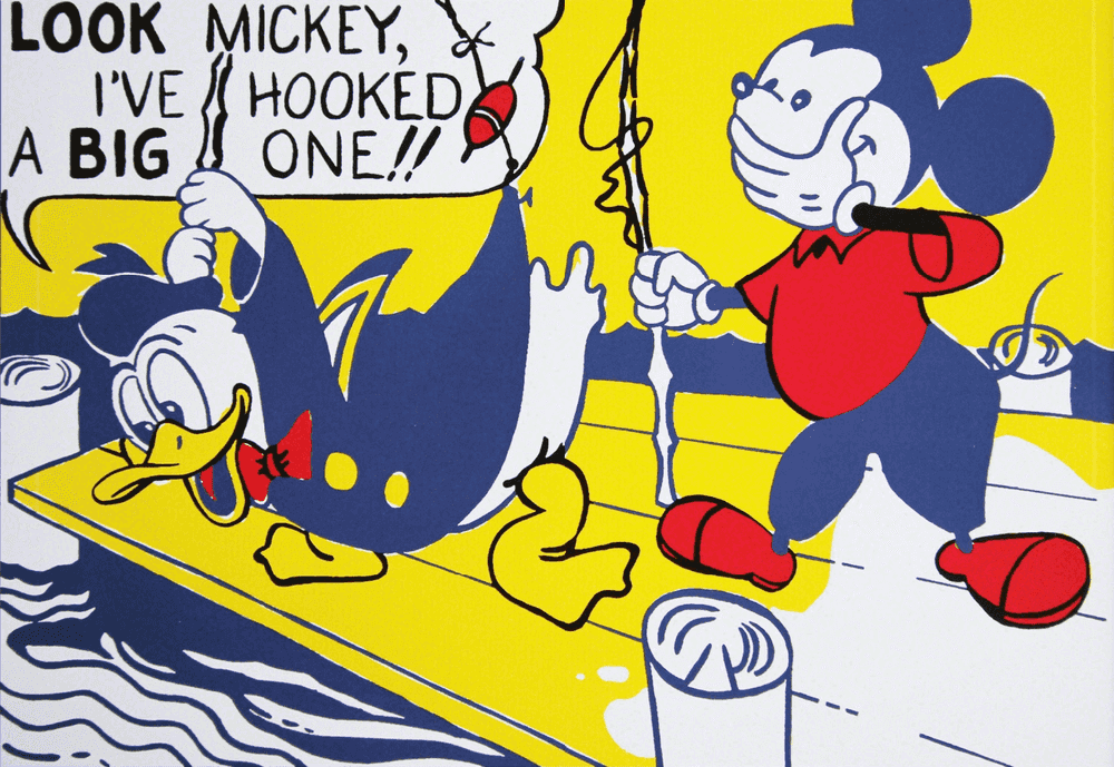 Roy Lichtenstein, ‘Look Mickey!’, 1987, Print, Glossy color offset lithograph for Art Basel, Art Basel, Numbered