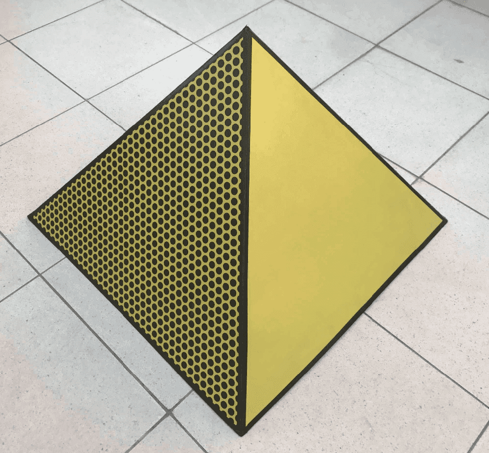 Roy Lichtenstein, ‘Pyramid’, 1968, Print, Screenprint in yellow and black, on lightweight board folded into a three-dimensional pyramid, Fine Creations, Inc., Numbered