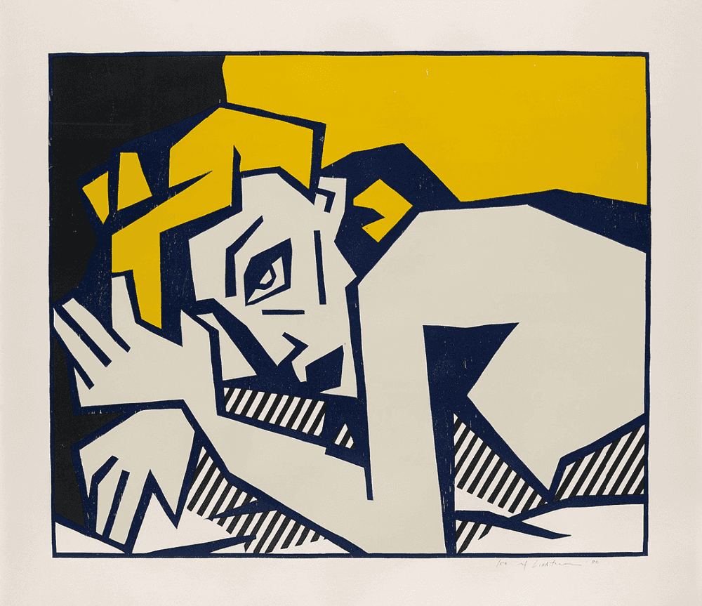 Roy Lichtenstein, ‘Reclining Nude’, 1980, Print, Woodcut with embossing, Gemini G.E.L., Numbered, Dated