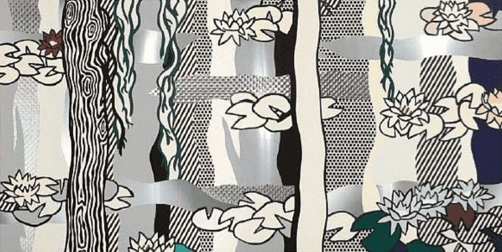 Roy Lichtenstein, ‘Water Lilies with Willows’, 1992, Print, Screenprint enamel on processed and swirled stainless steel, null, Numbered