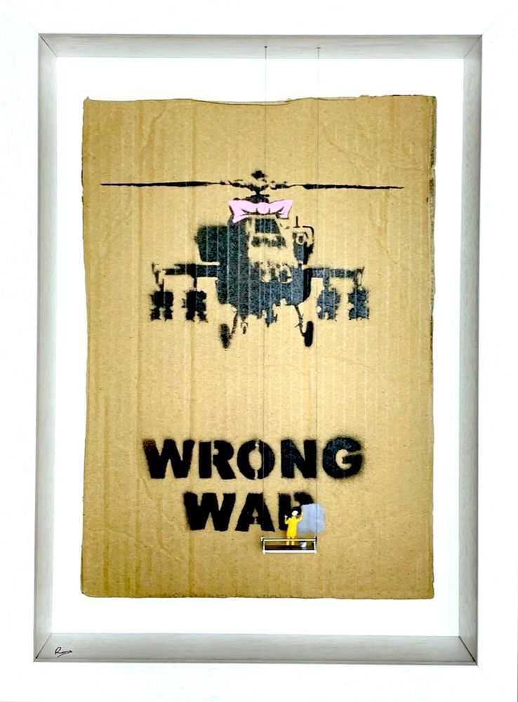 Roy's People (Roy Tyson), ‘Scrubbed Out Happy Chopper’, 2022, Sculpture, Stencil, Spray paint on cardboard, hand painted miniature, Stowe Gallery, Numbered, Handfinished, Framed