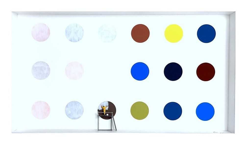 Roy's People (Roy Tyson), ‘Scrubbed Out - Spots (Stowe)’, 2022, Sculpture, Mixed media installation sculpture, Stowe Gallery, Numbered, Handfinished, Framed