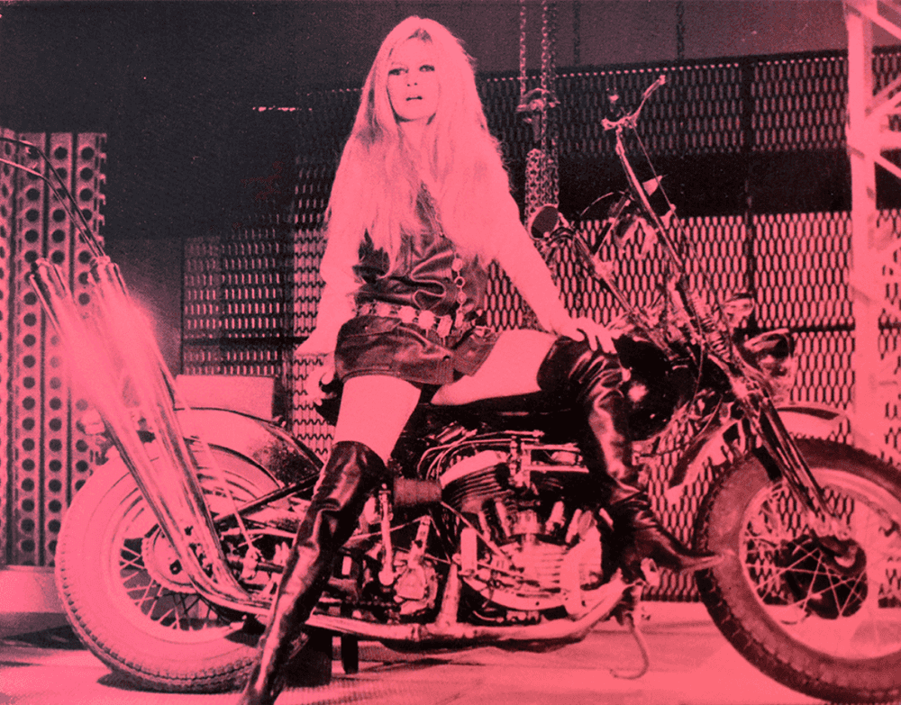 Russell Young, ‘Bardot on Motorcycle (Pink)’, 2007, Print, Color screenprint on Somerset wove paper, null, Numbered, Dated