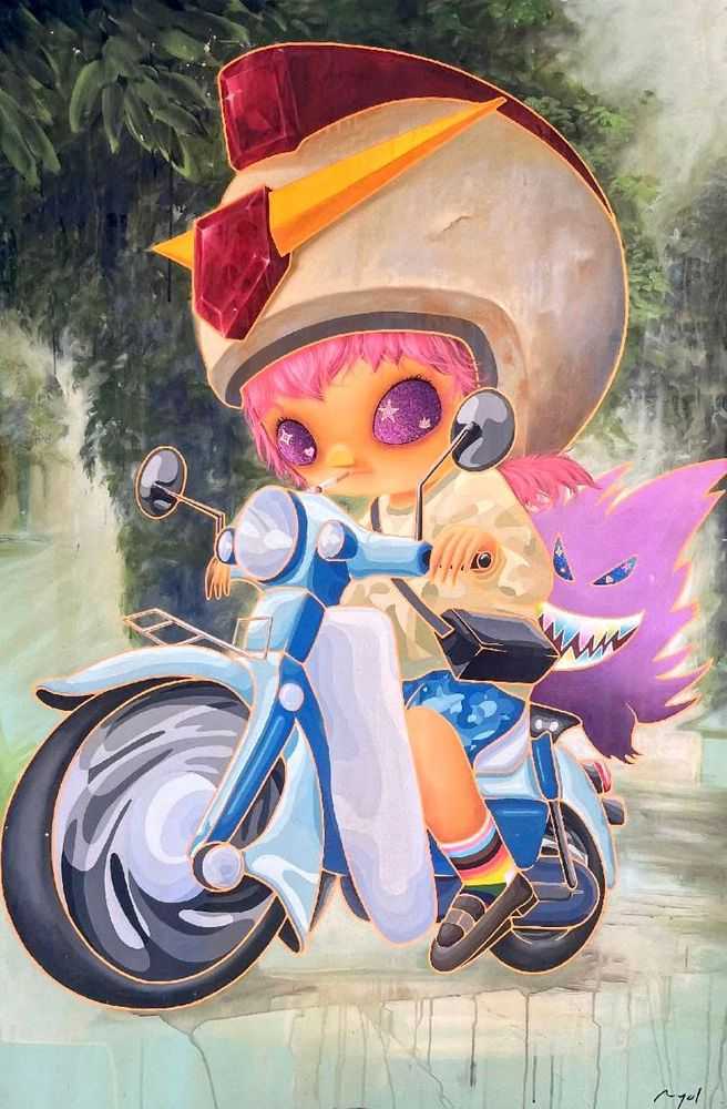 Ryol (Laksamana Ryo), ‘Motorbike Vibes’, 16-09-2022, Print, Fine art print on Moab Entrada 290gsm paper, Thinkspace, Numbered