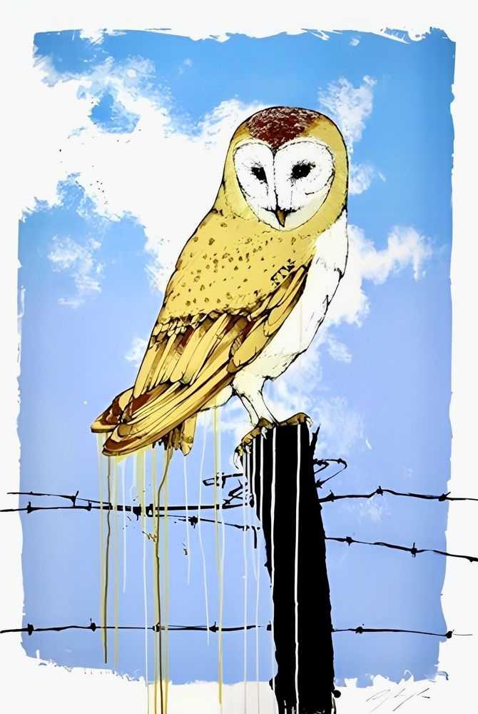 Sage Vaughn, ‘Owl’, 28-11-2014, Print, Screen Print, Lazarides Editions, Numbered
