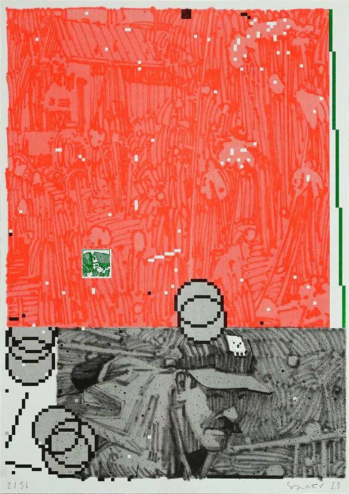 Sainer, ‘Sketches For Layup 3’, 2023, Print, 3 color Riso print on paper Munken Pure 170g, Self Released, Numbered