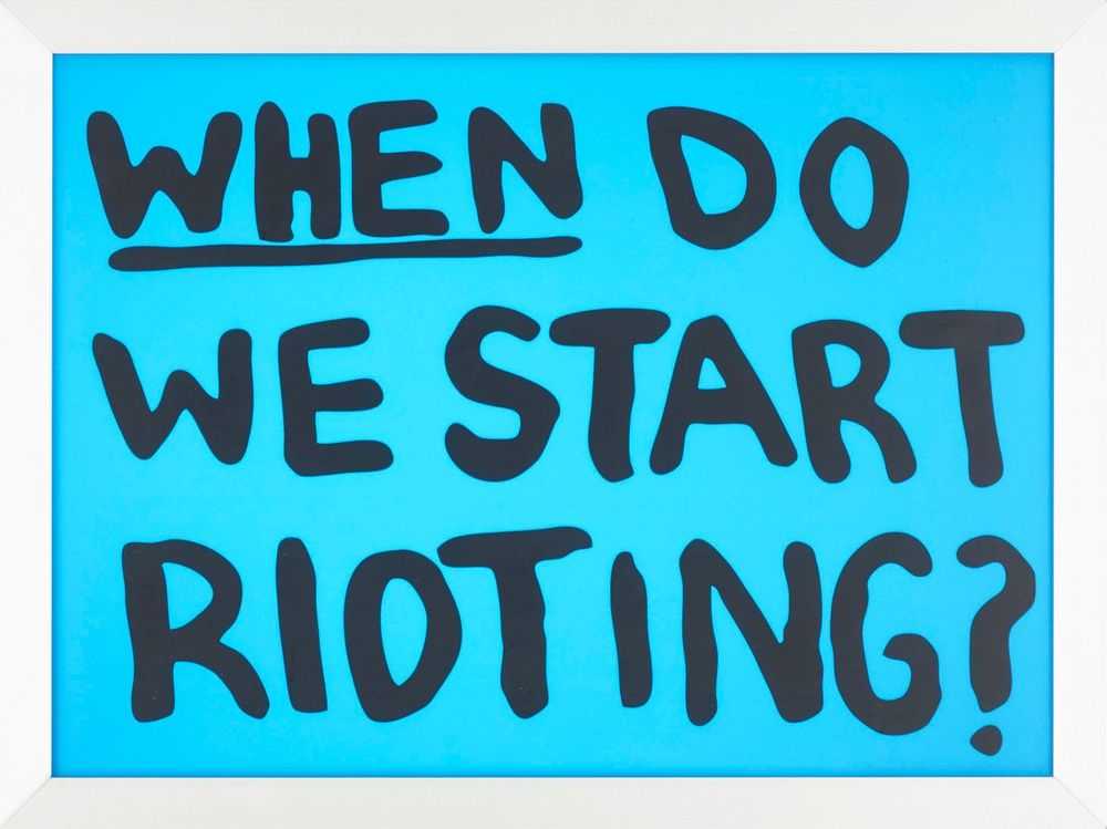 Sam Durant, ‘When do we start rioting?’, 2017, Sculpture, Light box screen printed on translucent film, Case Studyo, Numbered